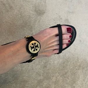 Tory Burch black leather sandle